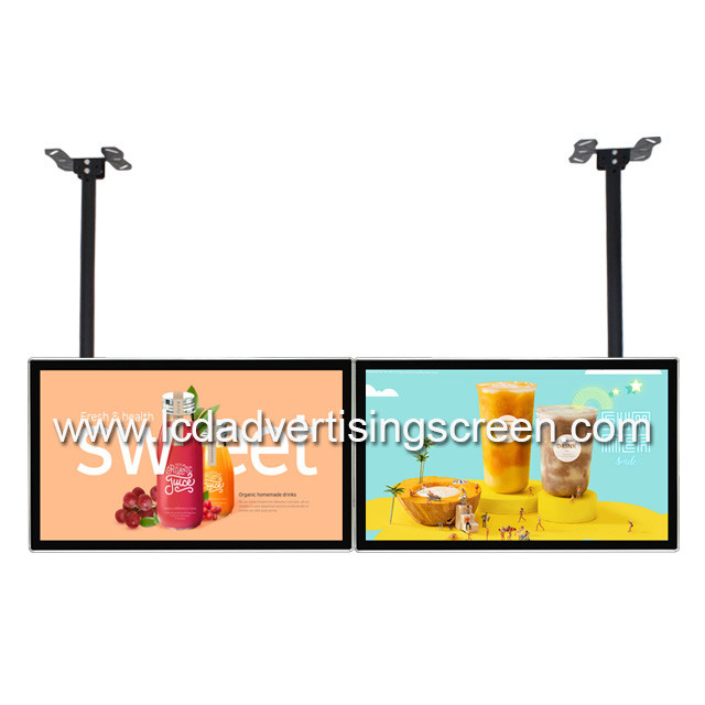 China 43 Inch LCD Advertising Screen Window High Brightness Dual Screen Ceiling Installation factory