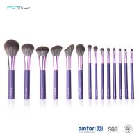 Quality Opp Bag Purple BSCI 14 Piece Makeup Brush Set for sale