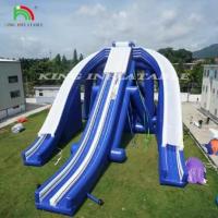 China Outdoor Amusement Park Three Channels Water Entertainment Big Water Slide Inflatable factory