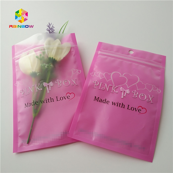 China Clear Heart Window Plastic Packing Bags For Eyelash Hair Extension / Gift Jewelry factory