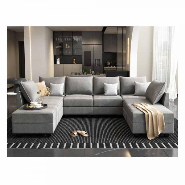 Quality U Shaped Modular Sectional Sofa Multiscene Anti Scratch Modern Style for sale