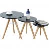 China Modern Round MDF Center Coffee Table With Solid Beech Wood Legs factory