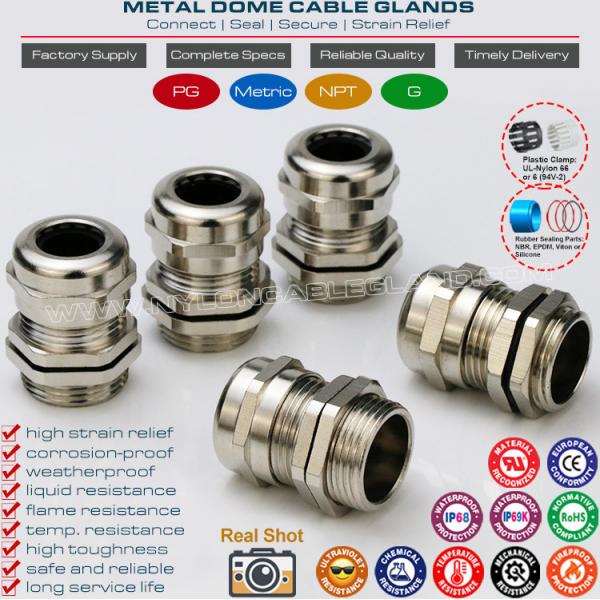 Quality Metal (Brass, Copper) Watertight Straight Cable Glands IP69K/IP68 with PG & Metric Male Threads for sale