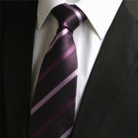 China Customized Company Logo Men's Neck Tie  Fashion Neckties Italian Silk Fancy Stripe Ties factory