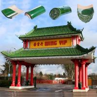 Quality Ceramic Roof Ornaments Green Chinese Roof Tiles For Buddhist Temple Building for sale