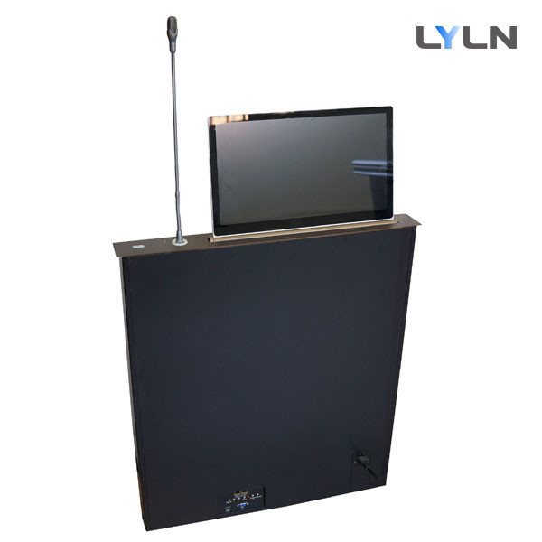 Quality Pop Up Retractable Monitor integrating with gooseneck mic at the left side for sale