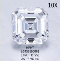China 3.02 Ct D VS1 EX Lab Grown Diamond Jewelry HPHT Square Emerald Cut Diamond factory