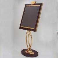 China Customized Golden Metal Sign Holder Hotel Restaurant Metal Sign Stand factory
