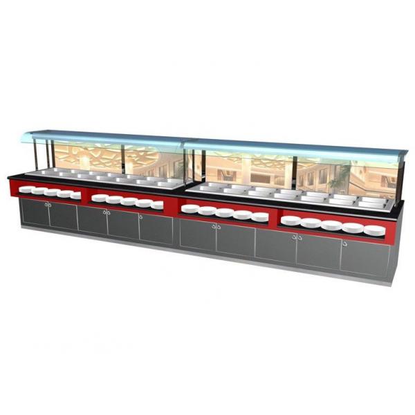 Quality Smooth Wall Lean Cold 1kw Commercial Buffet Equipment 300L For Seafood With Wood for sale