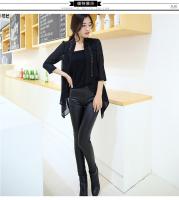 Buy cheap women's plus velvet warm splicing pu leather pencil pants trousers for lady from wholesalers