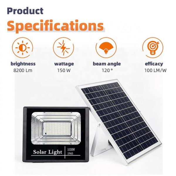 Quality 150W Garden Solar Powered Security Lights Aluminum Cutting Edge for sale