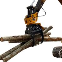 China Hydraulic Wood Cutter Excavator Grapple Saw With Chainsaw factory