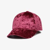 China Stain Fabric Curved Brim Baseball Cap Custom Embroidery Logo Woven Purple Color factory