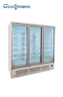 Quality 1700L Glass Door Display Freezer , LED Glass Front Drink Fridge 2m Height for sale