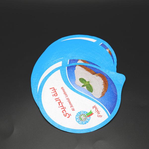 Quality Yogurt Cup 144mm Pre Cut Foil Lid PVC Lacquer 90 Micron For Ice Cream Container for sale