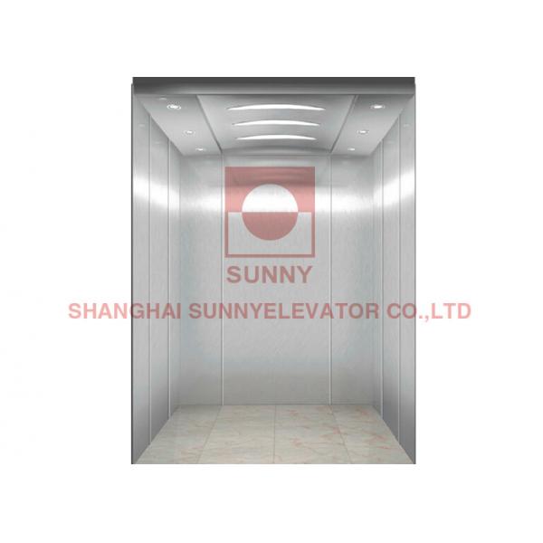 Quality Mirror Stainless Steel Hairline Passenger Elevator With Plc Controlled Elevator System for sale
