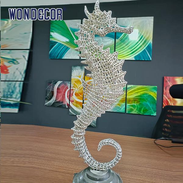 Quality Abstract Hollow Seahorse Casting Stainless Steel Sculpture Smooth Texture for sale
