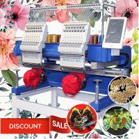 China 400*500mm two head embroidery machine 15 needles cap t-shirt flat 3d sequin commercial embroidery machine for sale factory