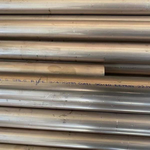 Quality CuNi10Fe1Mn Copper Nickel Pipe 90/10 C70600 Round ASME SB111 for sale