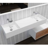 China White Rectangular Wall Hung Bathroom Basins Customised Design factory