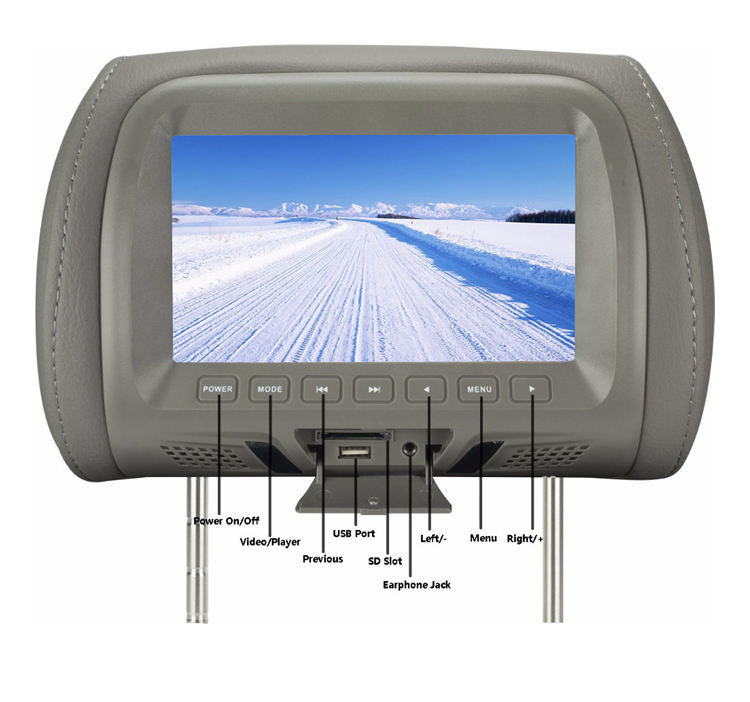Quality OEM 12V Headrest LCD Screen 800x480 RGB Display for Car Back Seat for sale