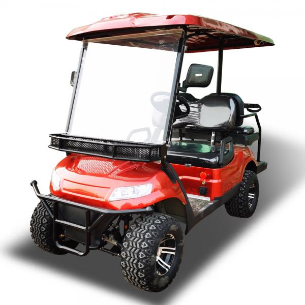 Quality Red Steel Frame 4 Seater Golf Cart Electric LSV With LED Lighting And LCD Display Screen for sale