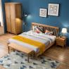 China New Modern Simple Design King Size Oak Solid Wood Bedroom Furniture Nordic Bed factory