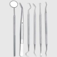 China Stainless Steel Dental Mirror Set With Sickle Tartar Scaler Teeth Pick Spatula factory