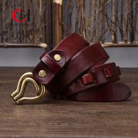 China High Durability Black Genuine Leather Belt With Zinc Alloy Buckle factory