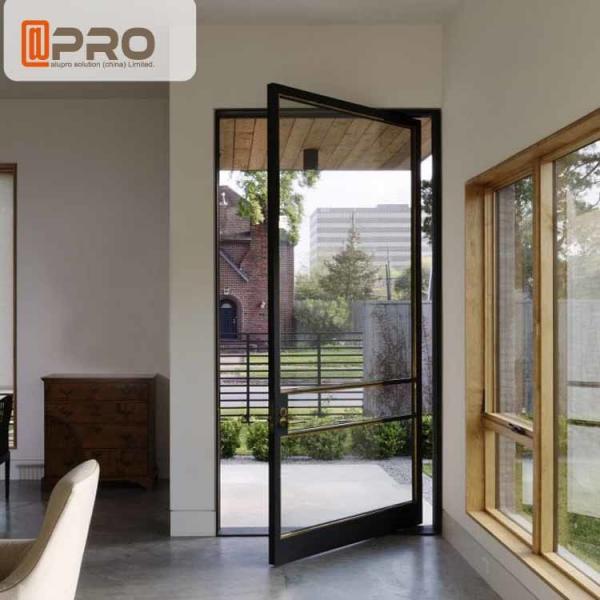 Quality Double Tempered Glazed Middle Swing Pivot Door / Thermal Break Aluminum Profile for sale