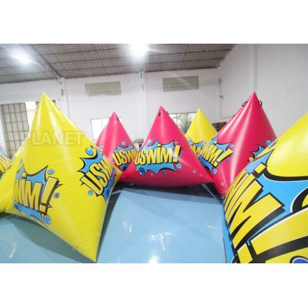 Quality 2.5m Inflatable Water Floating Marker buoys With Logo Yellow / Pink for sale