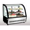 China Small Curved Glass Refrigerated Bakery Display Case Countertop Mirrors / Steel Base factory