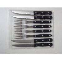 China Black Steak Knife And Fork With PP Handle In Blister Card knife for steak factory