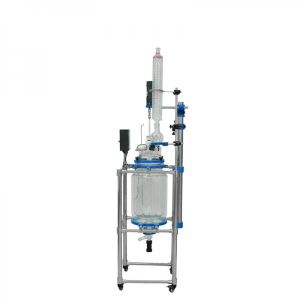 Quality Double Layer Jacketed Mixer 20L Lab Glass Reactor for sale