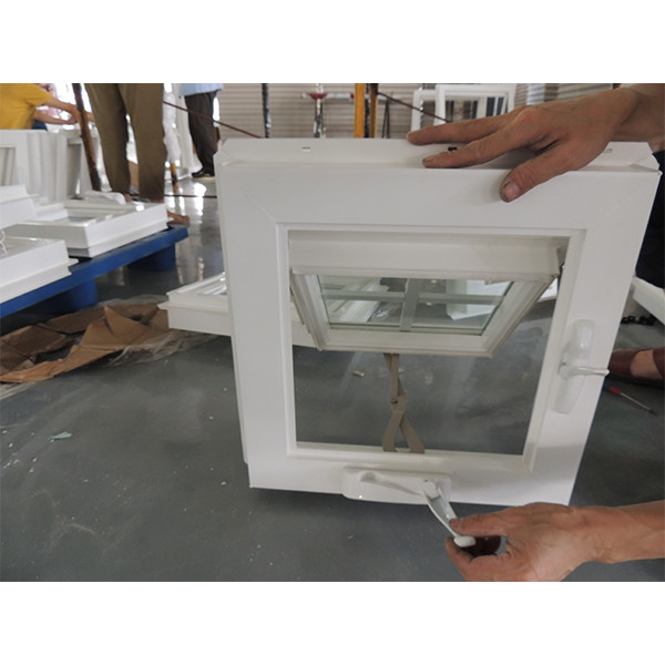 Quality Villa Home Manual UPVC Awning Window With Top Hung Design Crank for sale