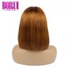 China Straight Brazilian Huamn Hair Colored 13# short Bob Wig With Transparent Lace factory