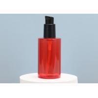 Quality 60ml 150ml Red Empty Plastic Pump Bottles For Dispensing Lotions Shampoos for sale