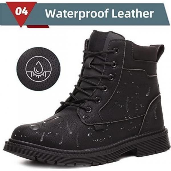 Quality Black EU38 Puncture Proof Cold Resistant Safety Boots Mens Steel Toe Winter for sale