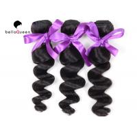 Quality Loose Wave Peruvian Hair , Virgin Natural Black Hair Extensions Tangle-Free for sale