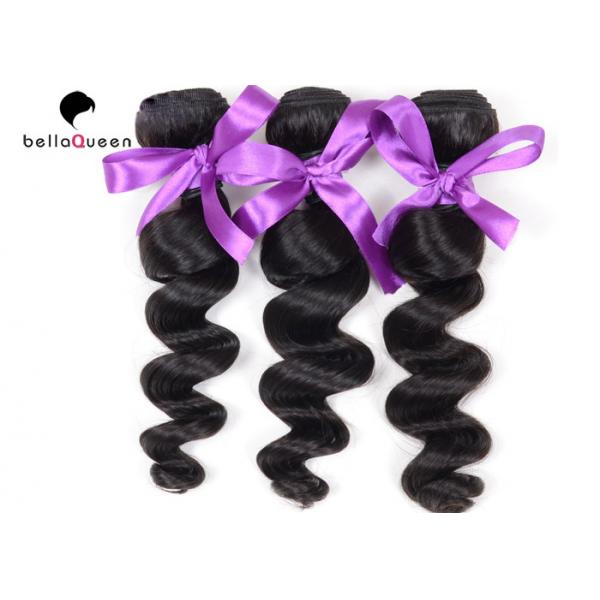 Quality Loose Wave Peruvian Hair ,  Virgin Natural Black Hair Extensions Tangle-Free for sale