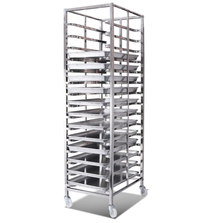 China RK Bakeware China-Z Frame Nesting Stainless Steel Baking Trolley Double Oven Rack For Wholesale Bakeries factory
