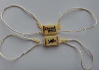 China Custom Garment Plastic Lock Brand Seal Hang Tags Strings Colored Emboss Logo factory
