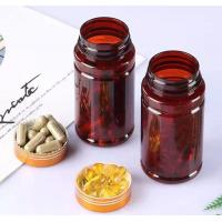 China 100cc 150cc Amber Plastic Medicine Bottles For Tablet Vitamin Supplement Pill factory