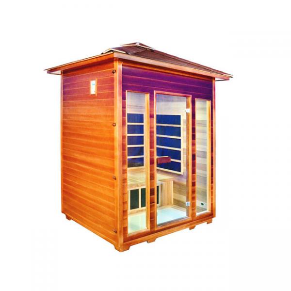 Quality OEM Far Infrared Sauna Outside Red Cedar 4 Person Outdoor Sauna for sale