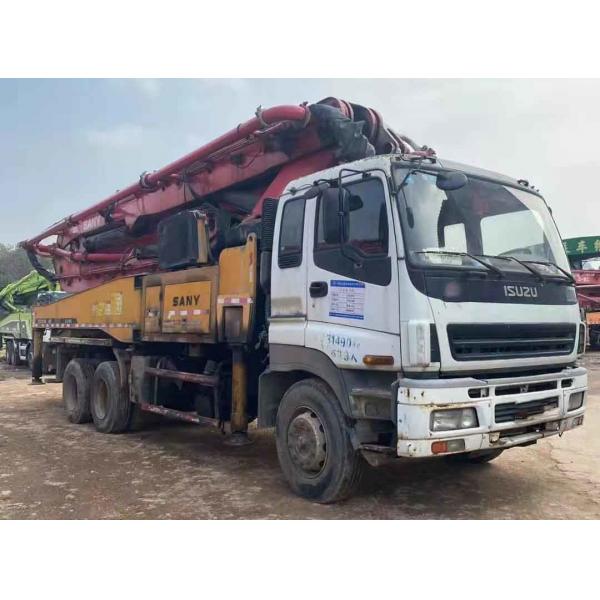 Quality Sany 46M Used Concrete Pump Truck With Isuzu Chassis Euro3/14.256L for sale