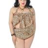 China Plus size bathing suits sexy halter brazilian push up leopard bikini sets wholesales factory