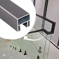 China Temper Glass Railing Handrails Aluminum U Profile Handrail Spigot for Stairway Railing factory