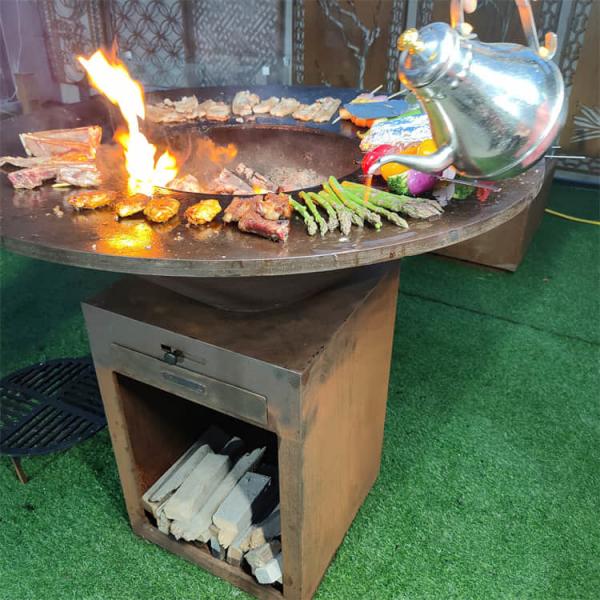 Quality Heavy Duty 50cm Corten Grill Rusty 120kg Outdoor Barbeque Pit for sale