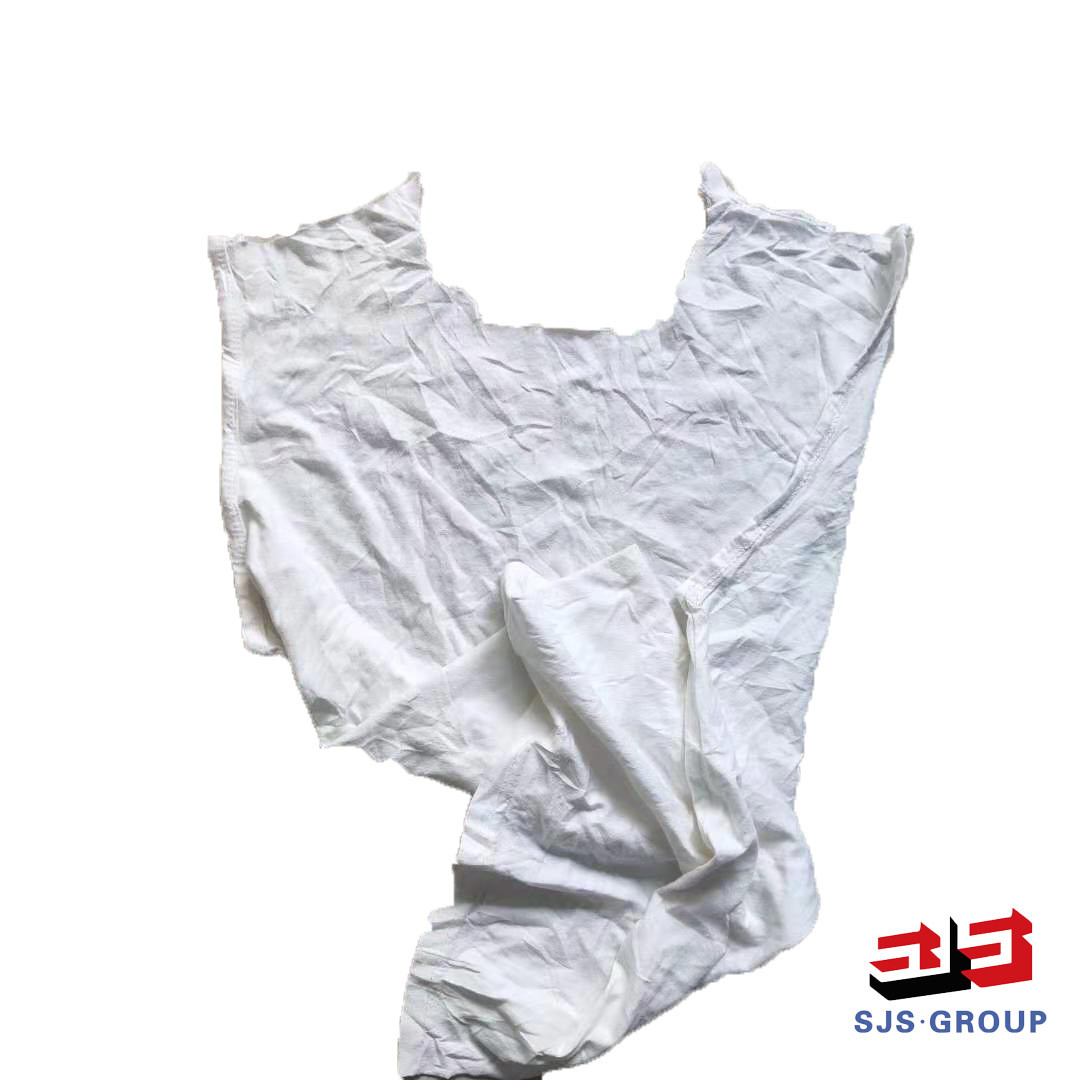 China Factory Direct Sale Industrial Wiping White Cotton T-Shirt 20 KG Rags for sale