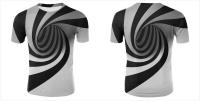 China 3D V Neck Men Women Custom Sublimated T Shirts Hypnotic Funny Printing Short Sleeve factory